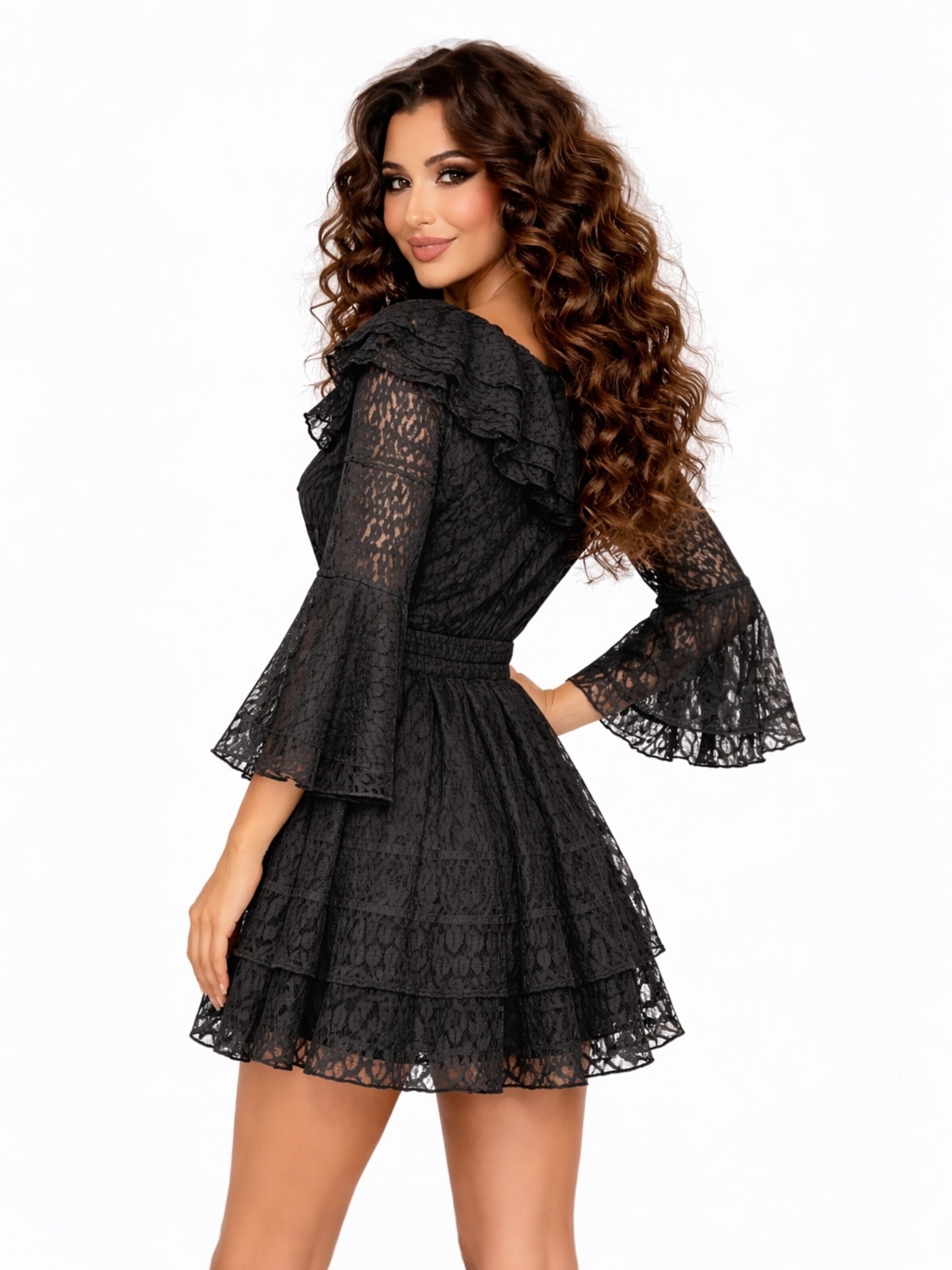 Robe de soirée 'Royal Lace Corset Dress' Elena Athanasiadou en noir