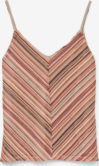 Megzta palaidinė be rankovių 'VMDEMI' iš Vero Moda Petite, spalva – smėlio spalva / abrikosų spalva / šviesiai raudona / balta, Prekių apžvalga