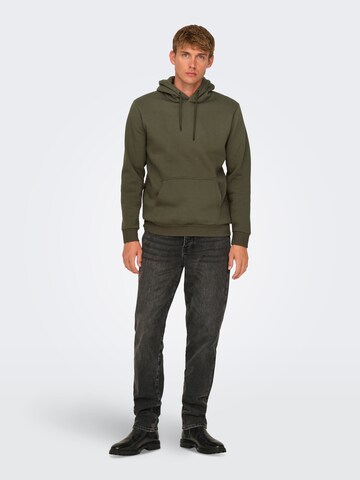 Only & Sons Regular fit Μπλούζα φούτερ 'ONSCERES' σε καφέ