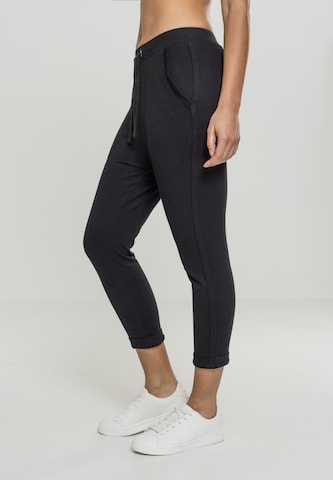 Effilé Pantalon 'Terry' Urban Classics en noir