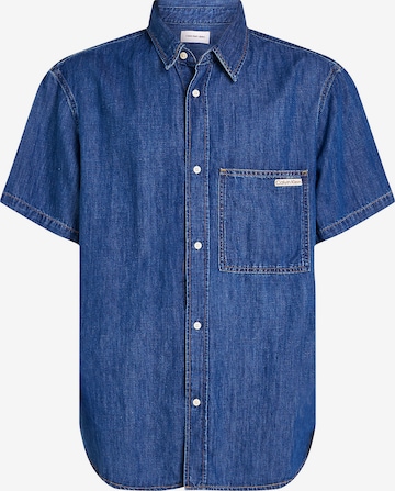 Coupe regular Chemise Calvin Klein Jeans en bleu : devant