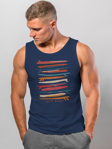 Neverless Shirt 'Surf Boards South' in Blue