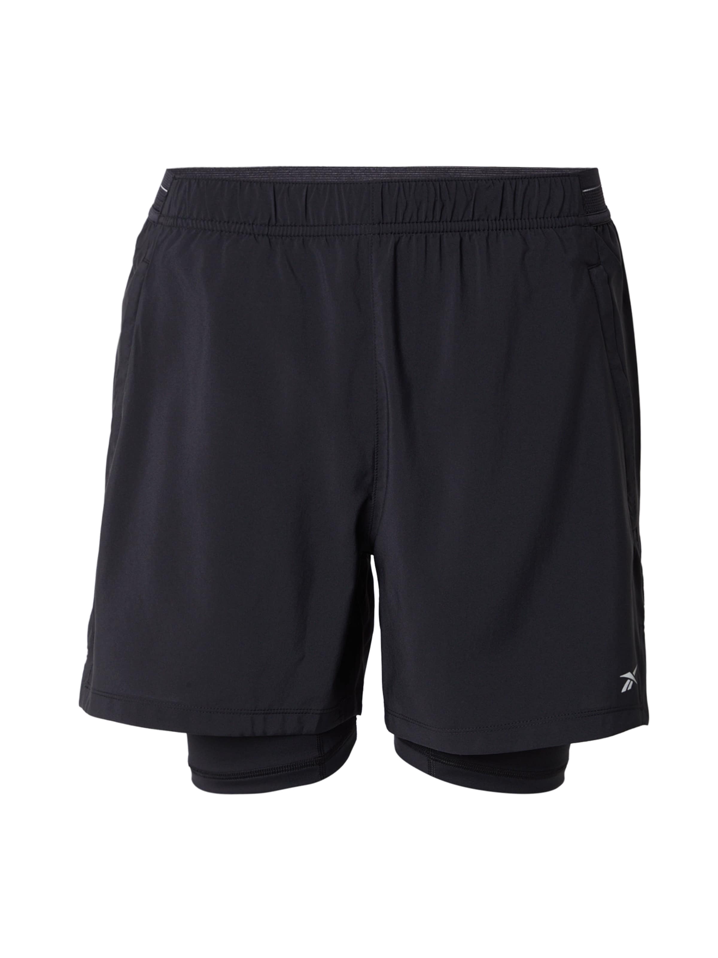 Reebok - Regular Calças de desporto em preto: frente