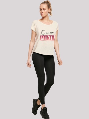 T-shirt 'Queen of Poker' F4NT4STIC en beige