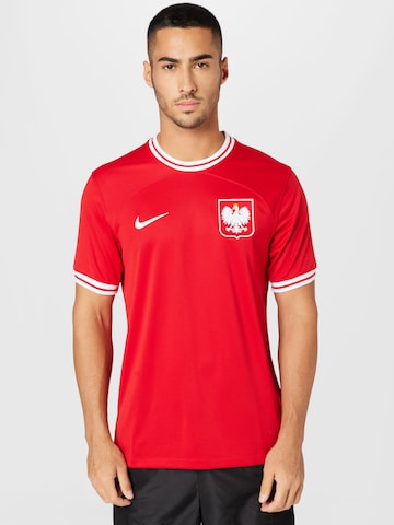 sarkans NIKE Sportiska stila krekls 'Polen 2022 Auswärts': no priekšpuses