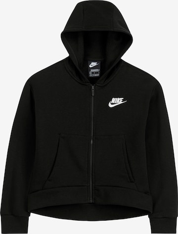 Nike Sportswear Zip-Up Hoodie in Black: front