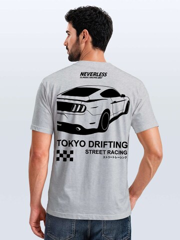 Neverless Shirt 'Tokyo Drifting' in Grey
