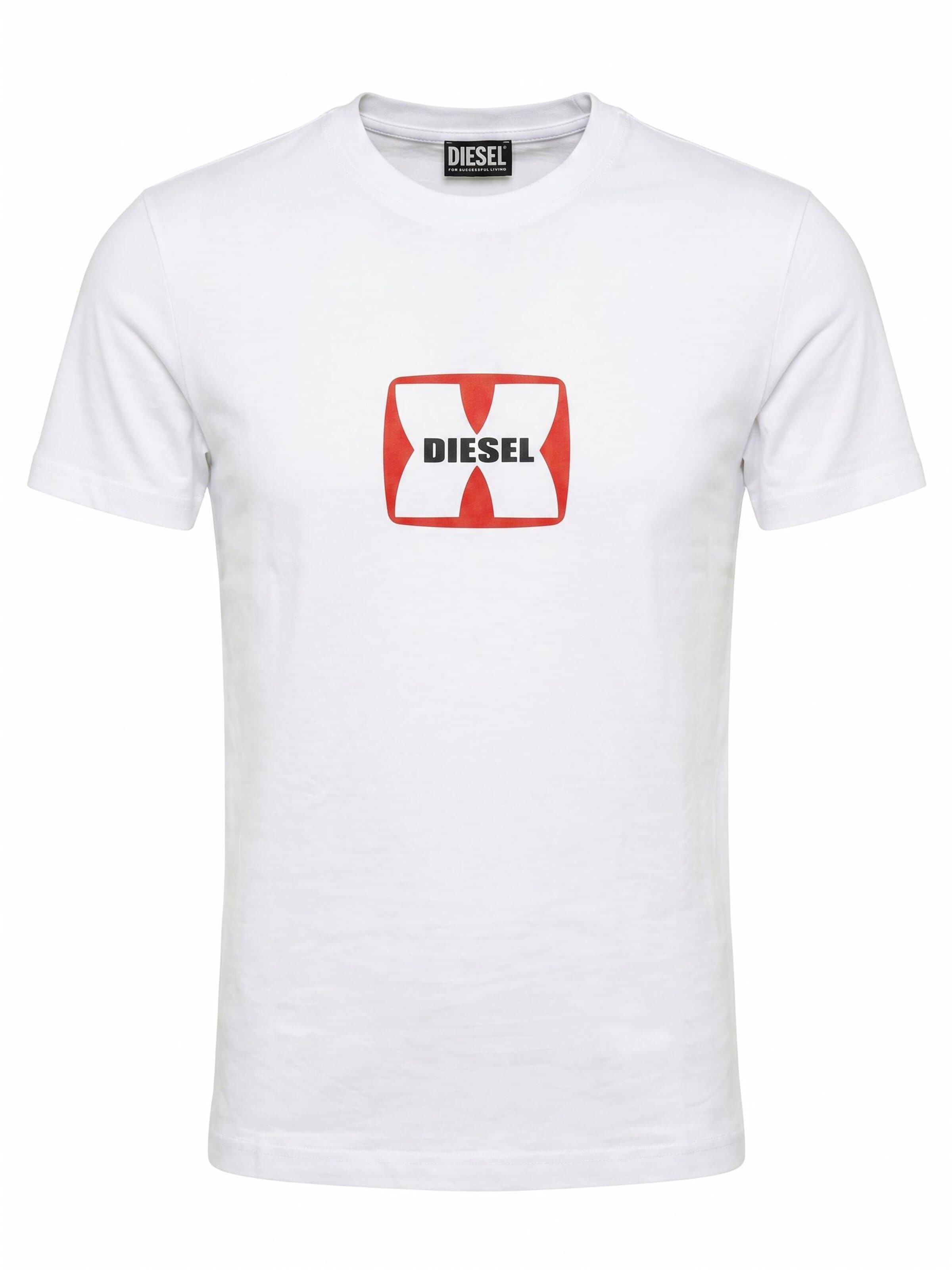 DIESEL Shirt 'T-DIEGOR-K47'‌‌‌‌‌‌ in Weiß: Vorderseite