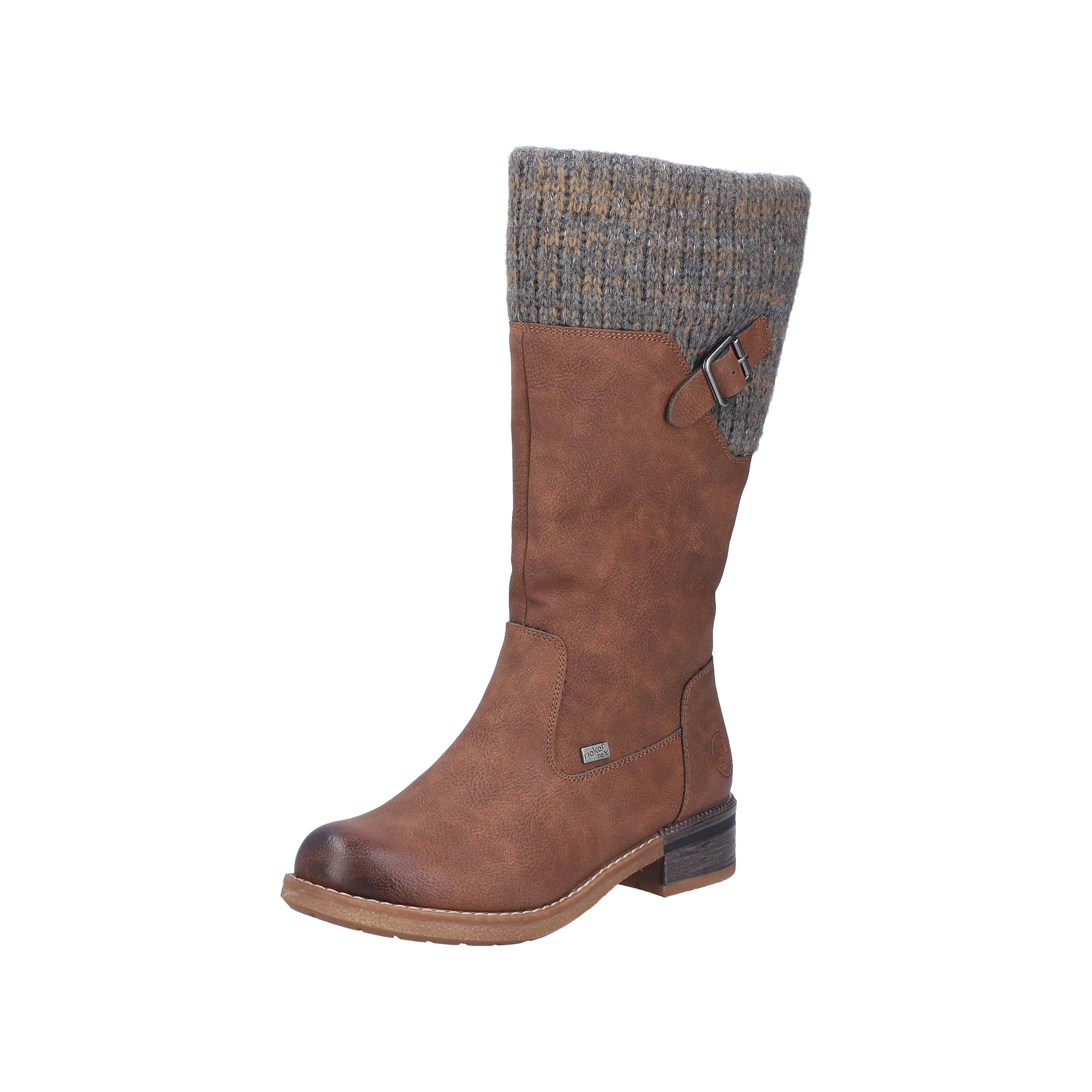 Rieker Bottes en marron / gris chiné, Vue avec produit