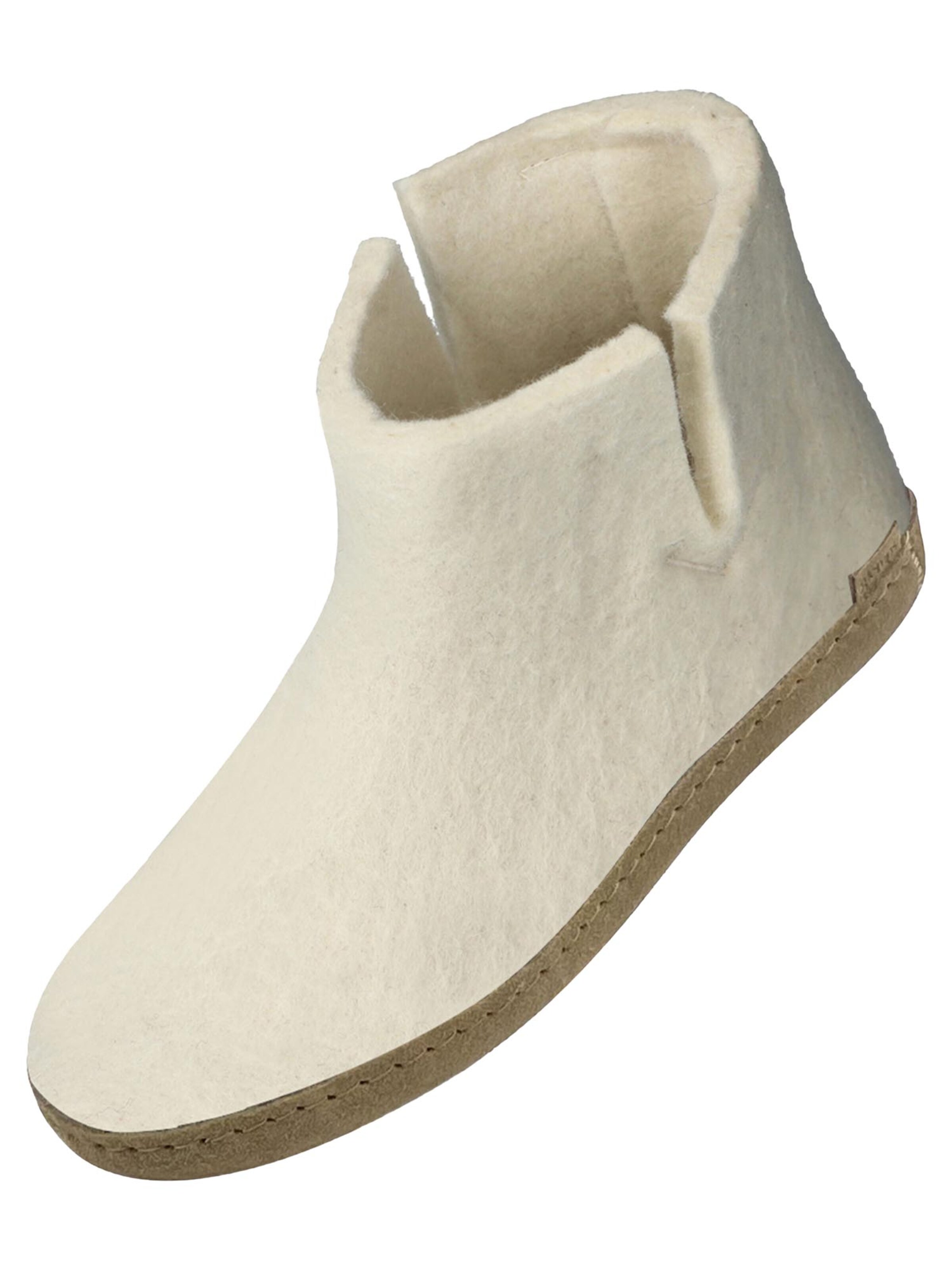 Glerups Huisschoenen 'Ledersohle' in Wit