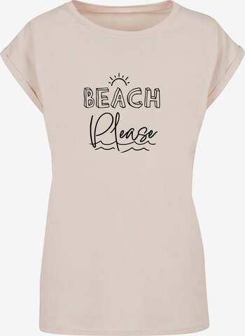 Merchcode Shirt 'Beach Please' in Beige: voorkant