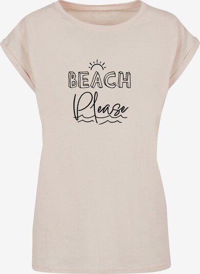 Merchcode T-shirt 'Beach Please' en beige clair / noir, Vue avec produit