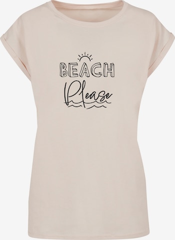 Merchcode Shirt 'Beach Please' in Beige: voorkant