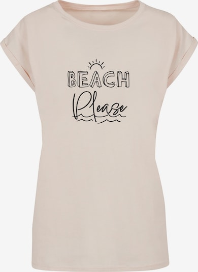 Merchcode T-shirt 'Beach Please' en beige clair / noir, Vue avec produit