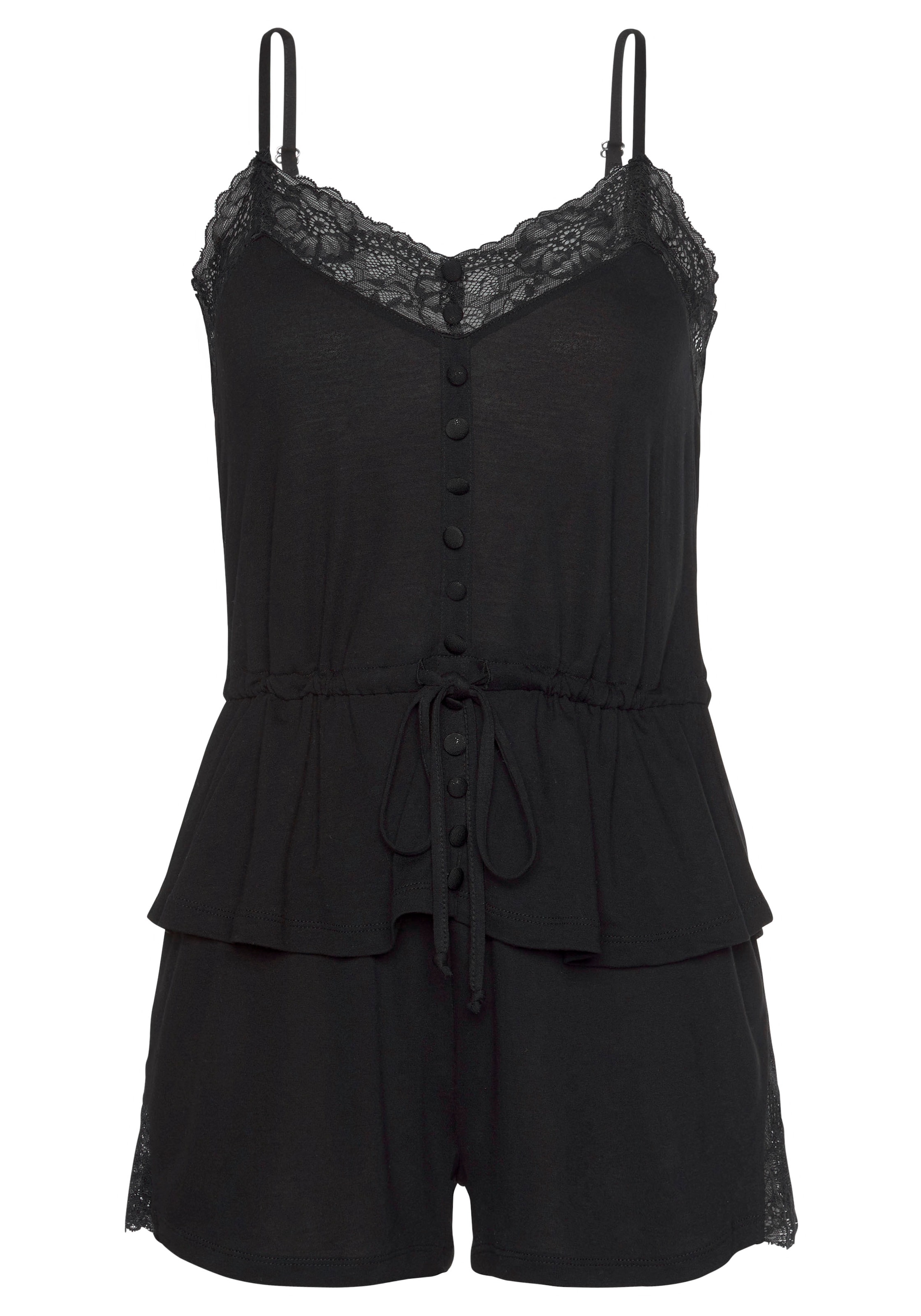 LASCANA Pyžamo – černá: přední strana