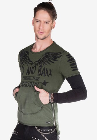 CIPO & BAXX Shirt '2in1 Torn' in Groen