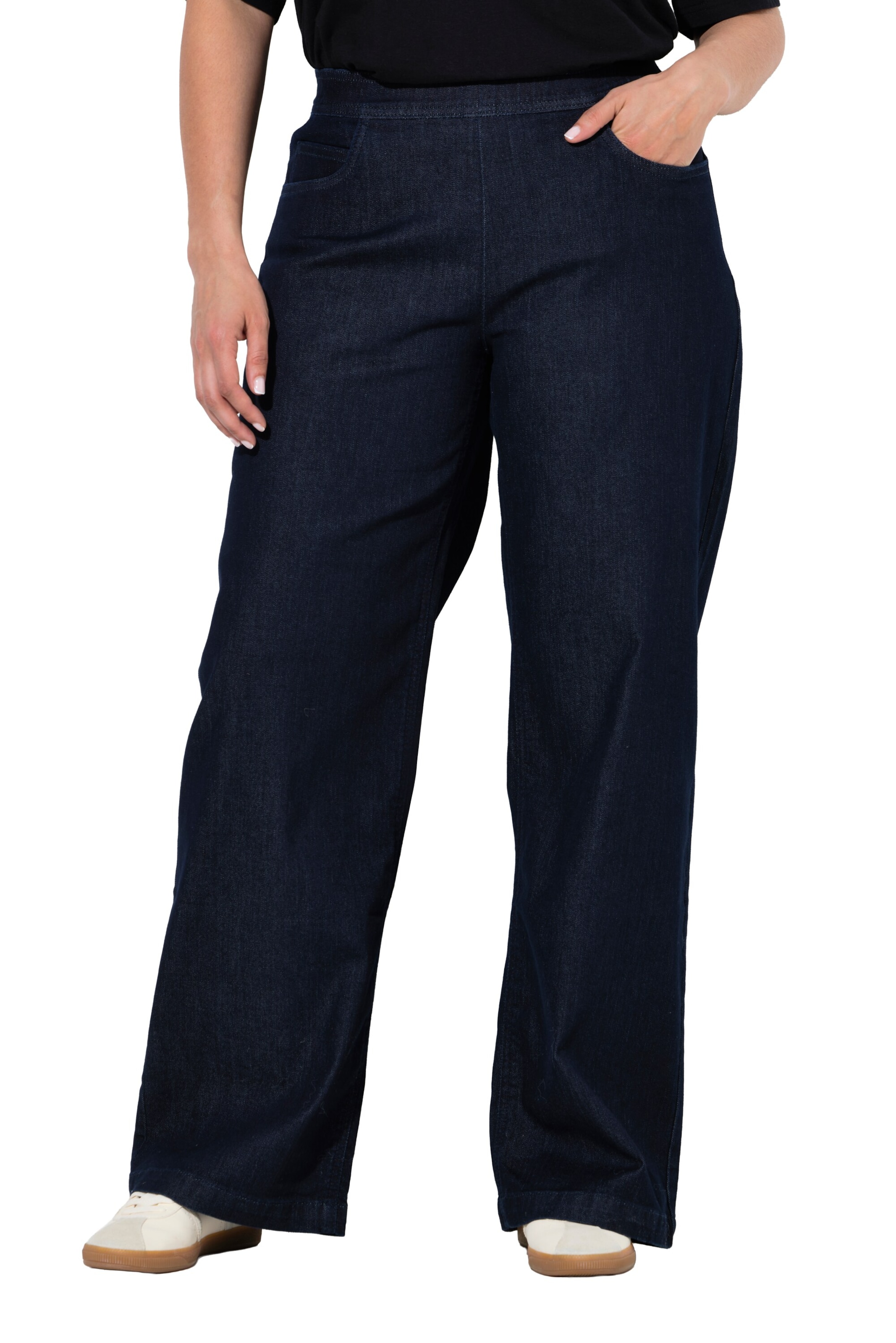 Ulla Popken Wide Leg Jeans in Blau: Vorderseite