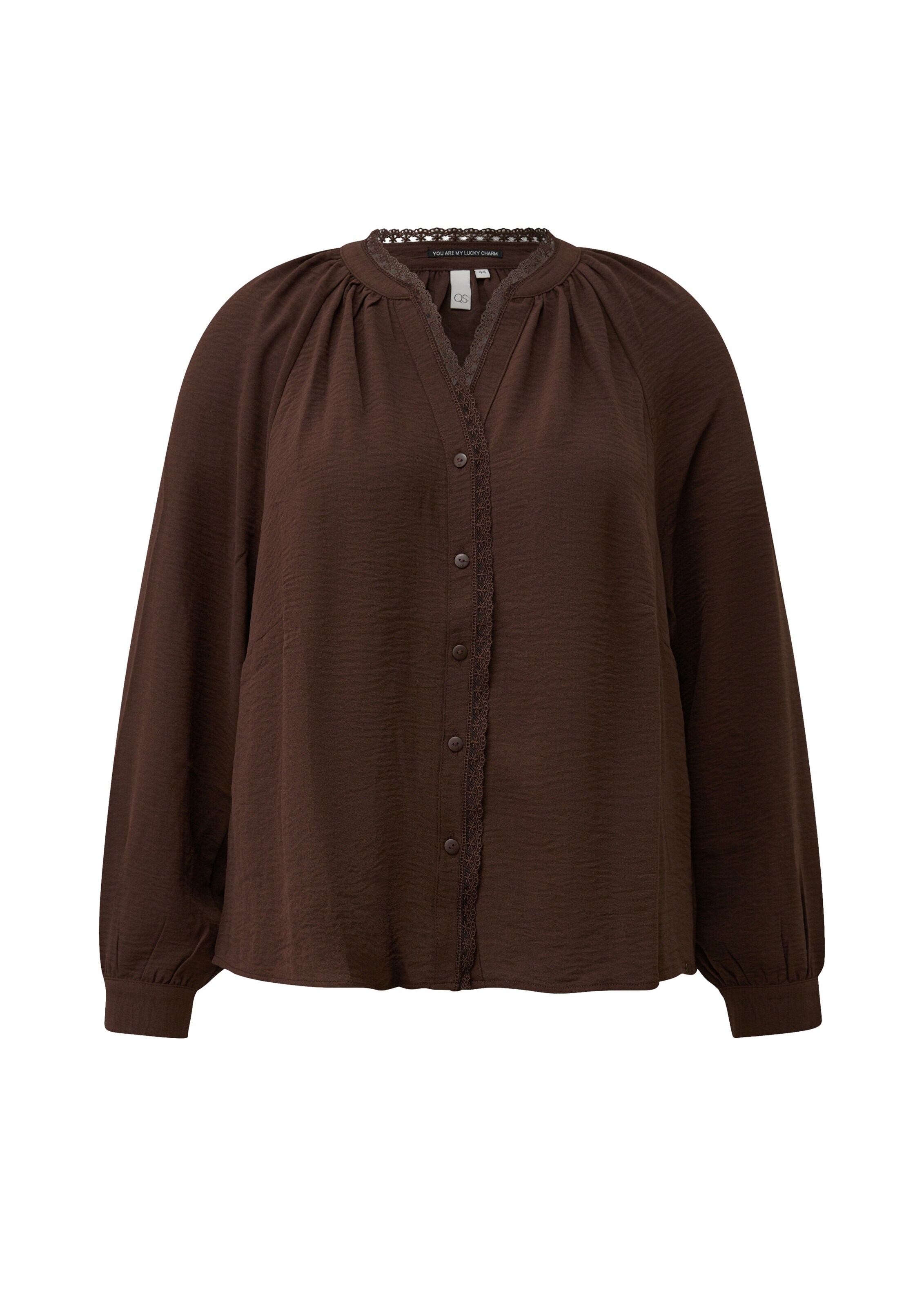 QS Blouse in Bruin: voorkant