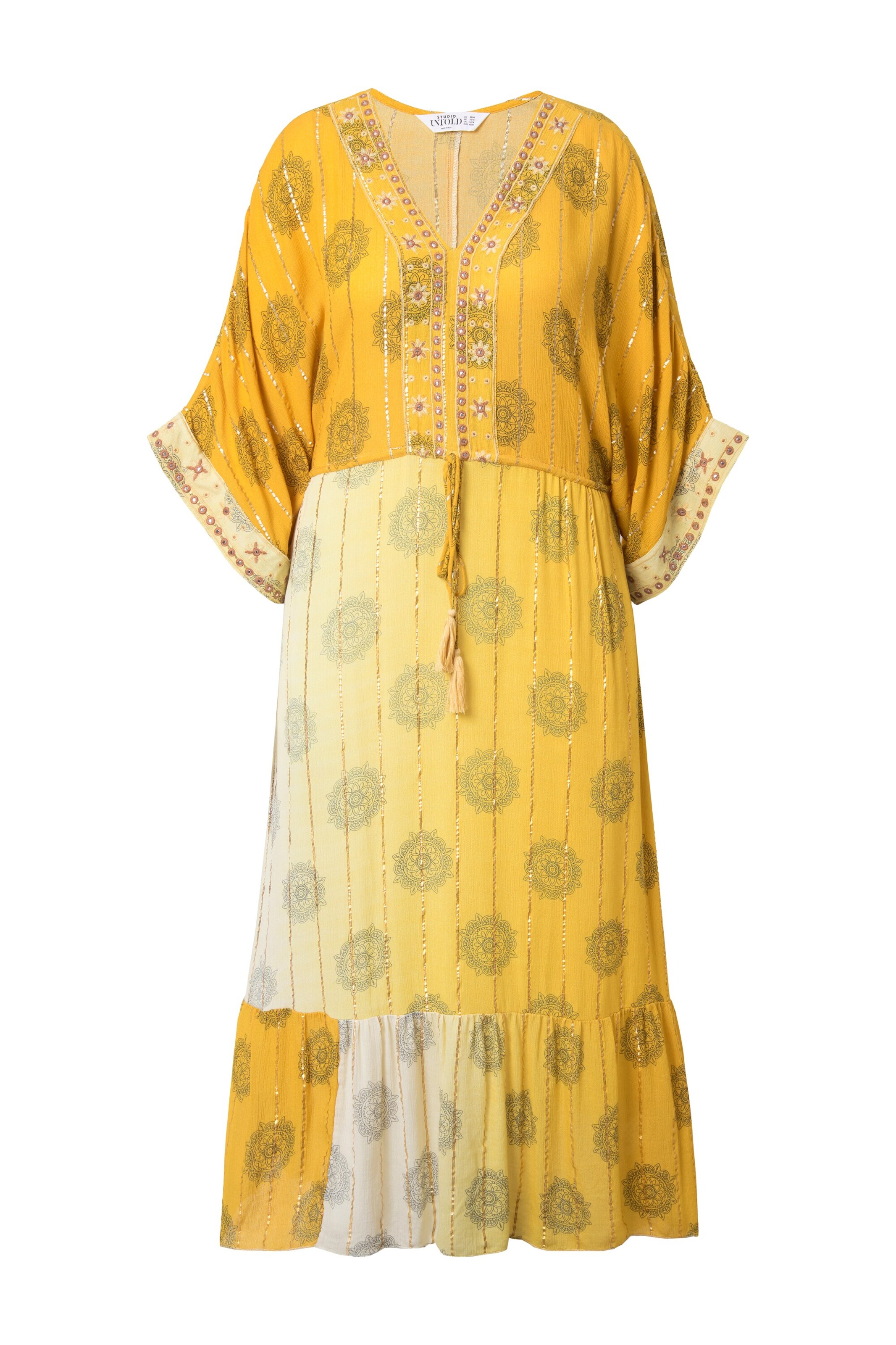 Studio Untold Jurk in Geel: voorkant