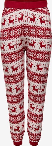 Only Tall Broek 'XMAS' in Rood: voorkant