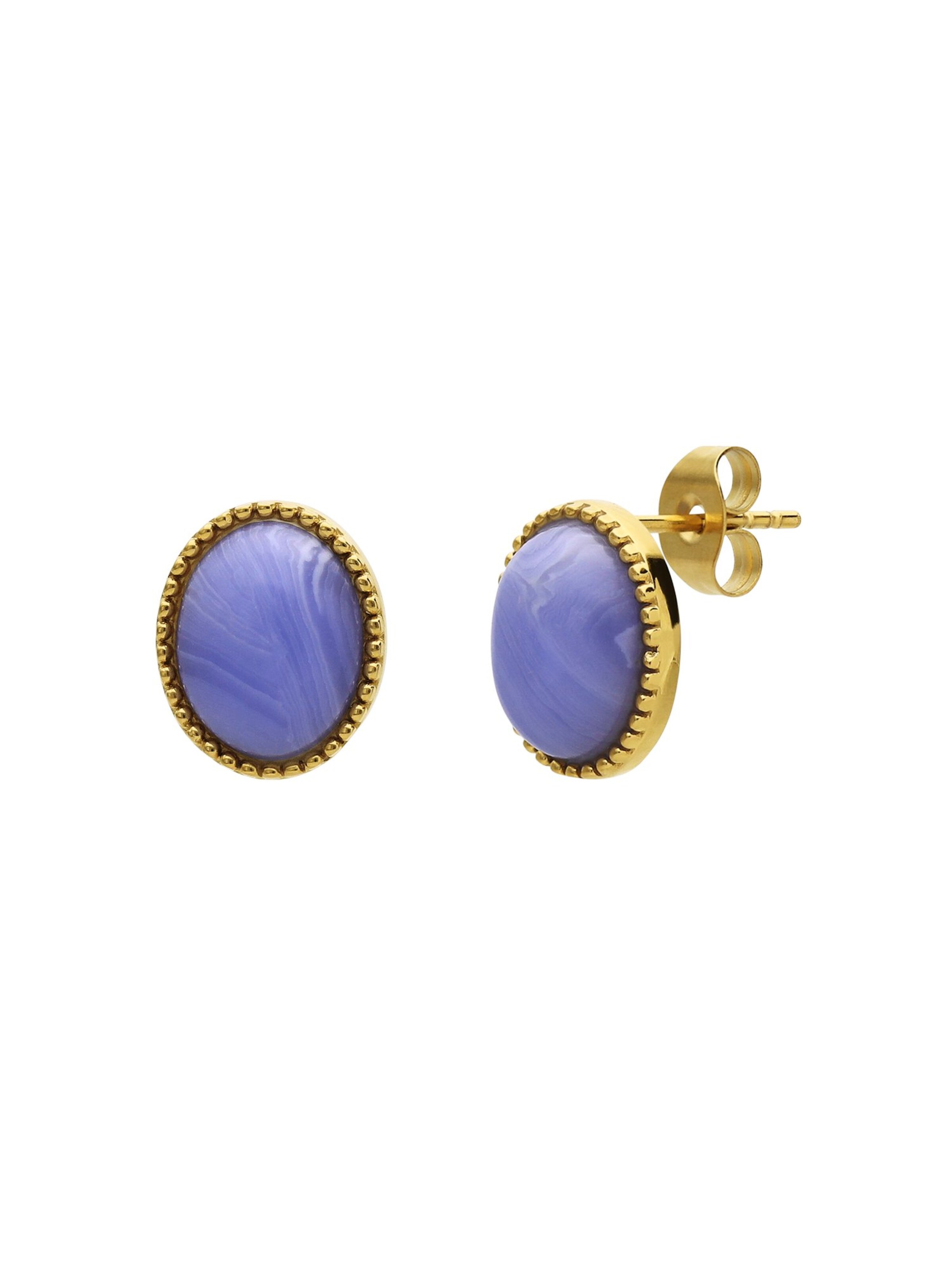 Boucles d'oreilles Lucardi en or : devant
