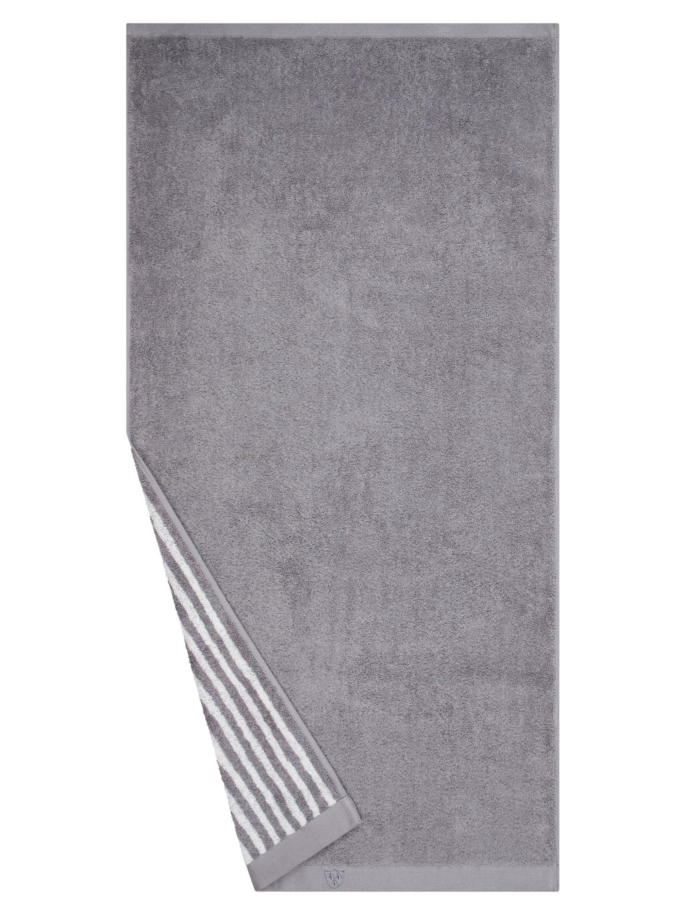 ROSS Towel 'Doubleface Stripes' in Grey