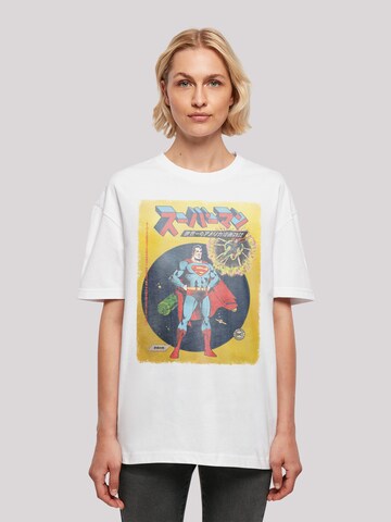 T-shirt oversize 'Superman International Cover' F4NT4STIC en blanc : devant