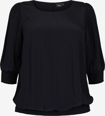 Zizzi Blouse 'BLACH' in Zwart: voorkant