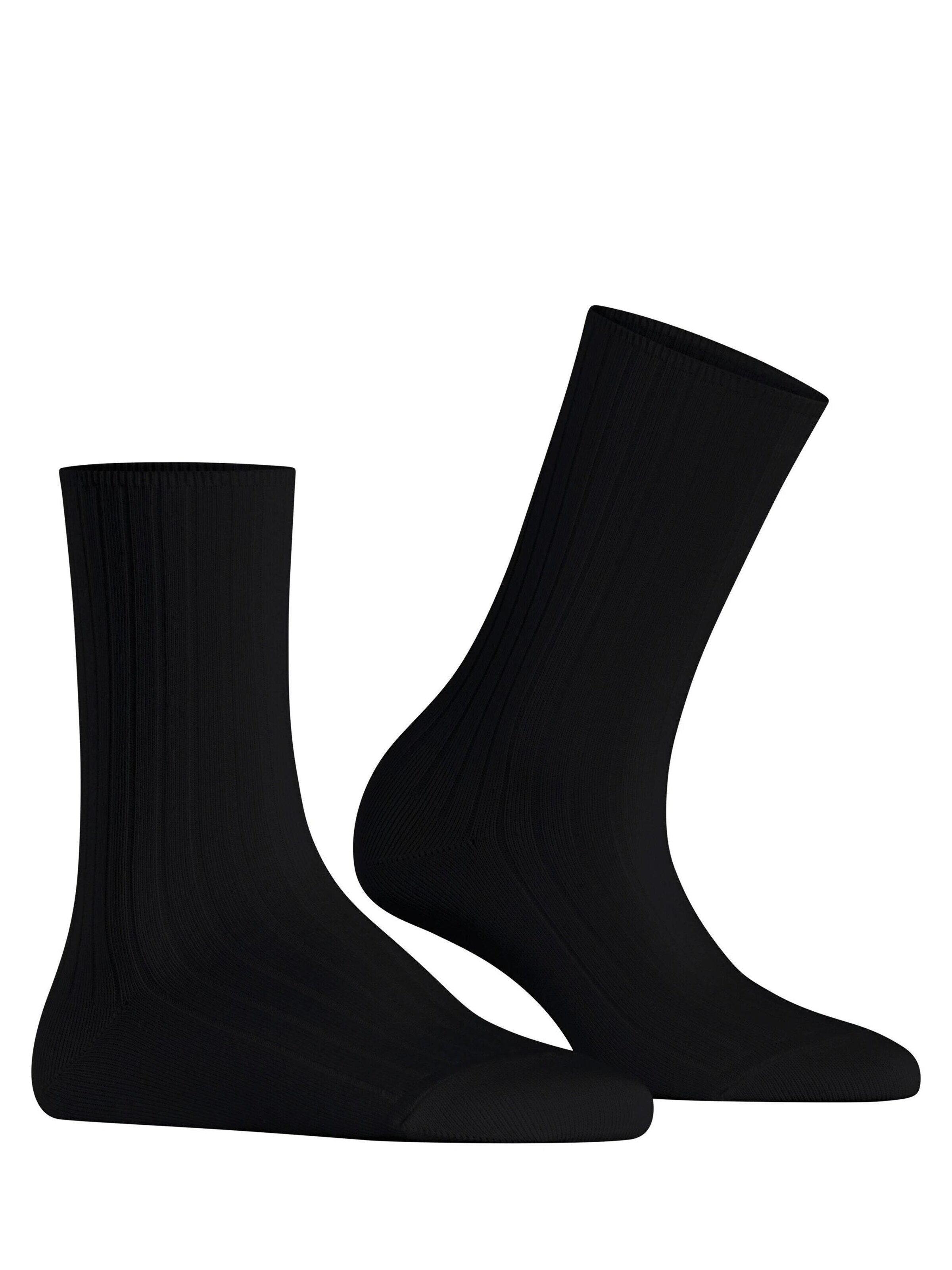 FALKE Socken 'Cotton Rib'‌‌ in Schwarz