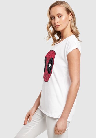 Maglietta 'Deadpool - Head Of Roses' di ABSOLUTE CULT in bianco