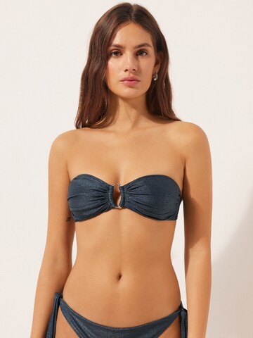 CALZEDONIA Bandeau Bikini Top in Blue: front