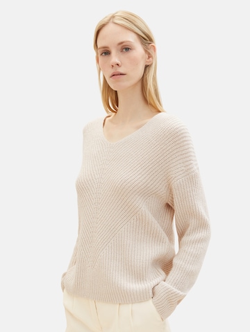 TOM TAILOR Pullover i beige