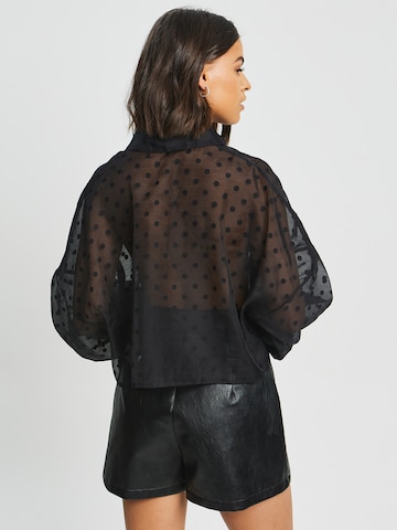 BWLDR Bluse 'Henderson' i sort: tilbage