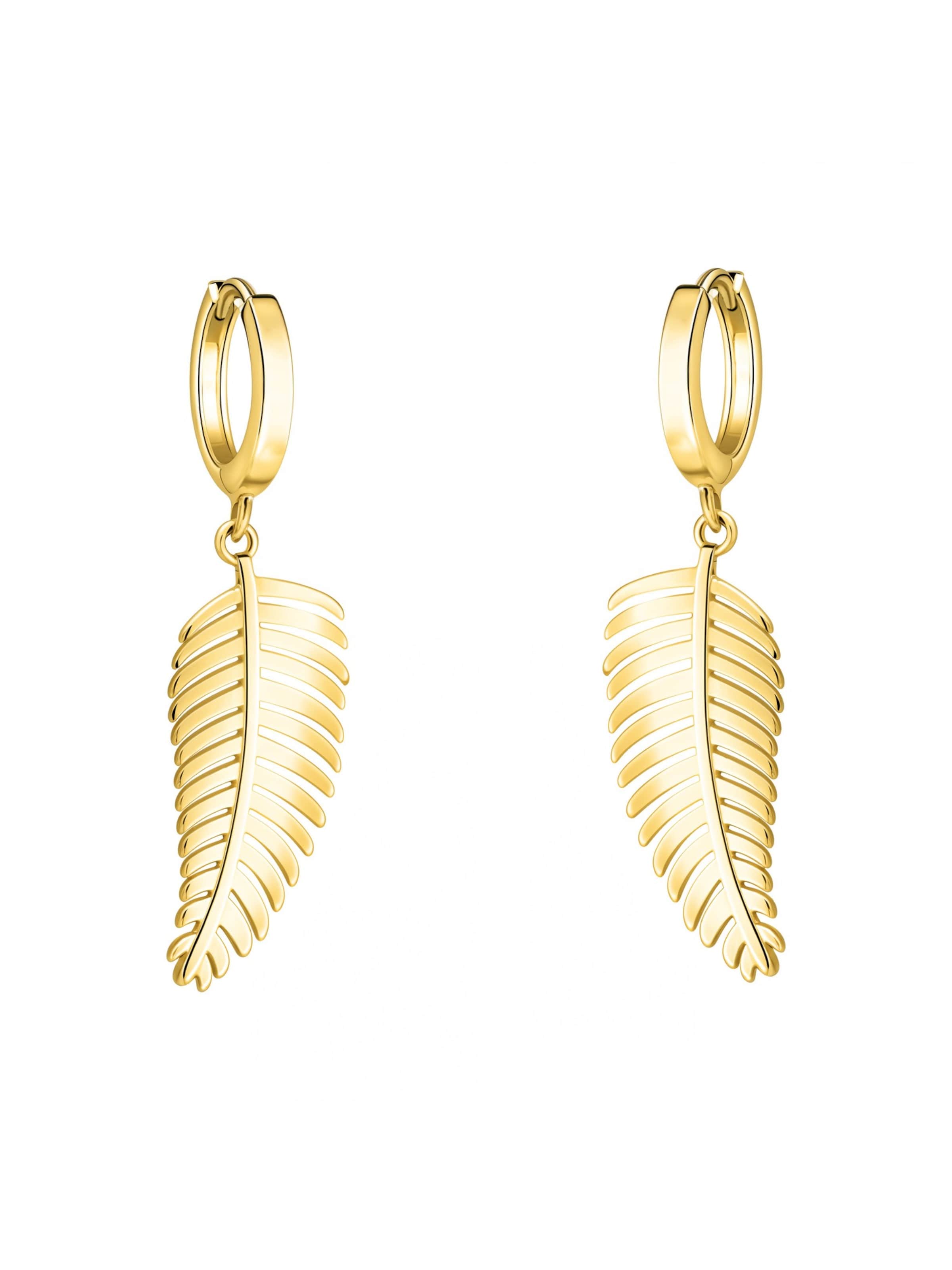 Sofia Milani Ohrringe 'Leaf'‌‌‌‌‌ in Gold: Vorderseite