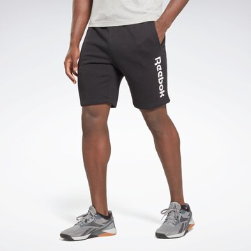 Reebok Regular Workout Pants in Black: front