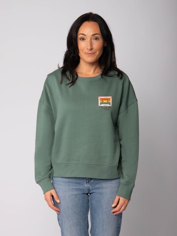 Watapparel Sweatshirt ' Rainbow Cassette ' in Green: front