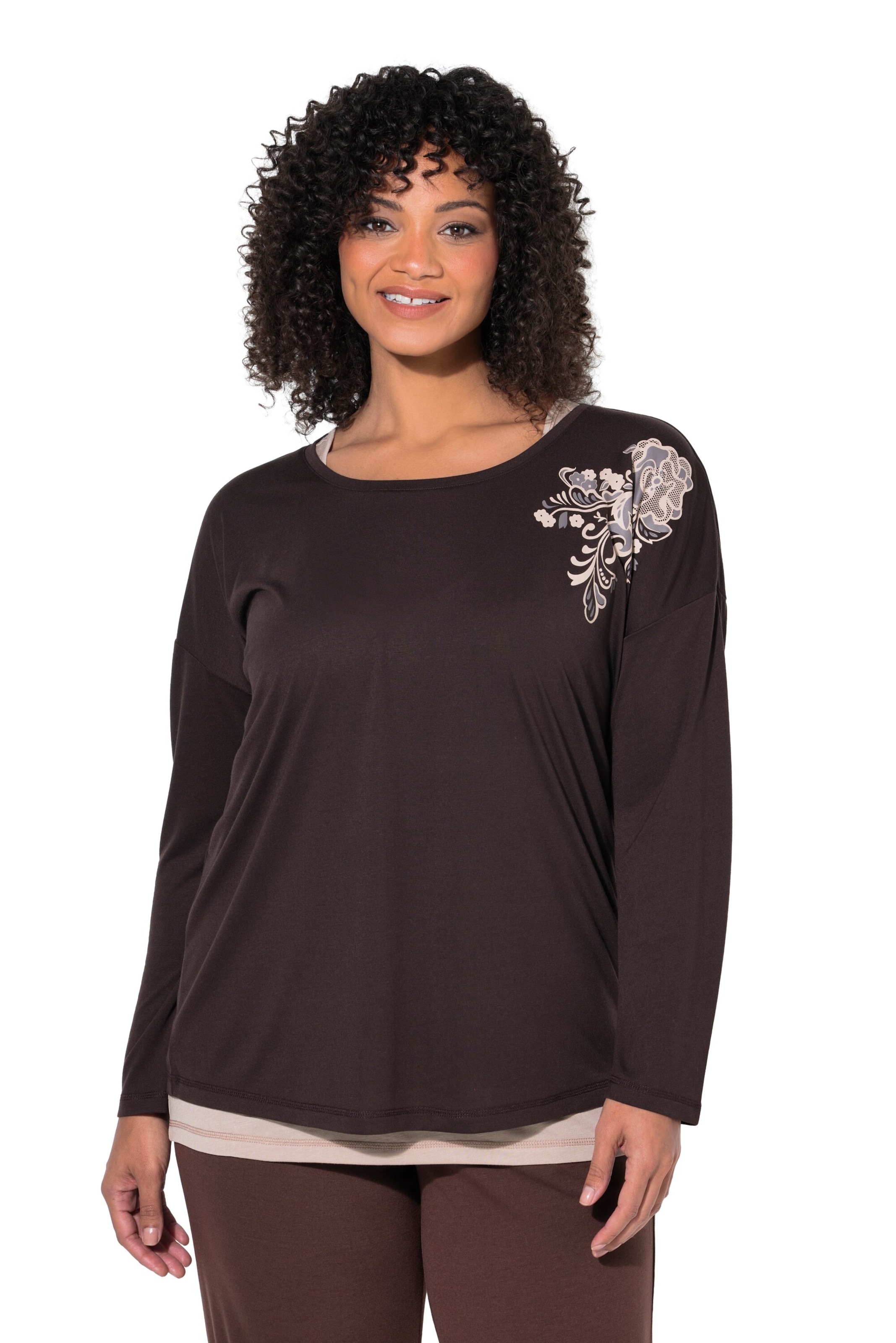 Ulla Popken Shirt in Braun: Vorderseite