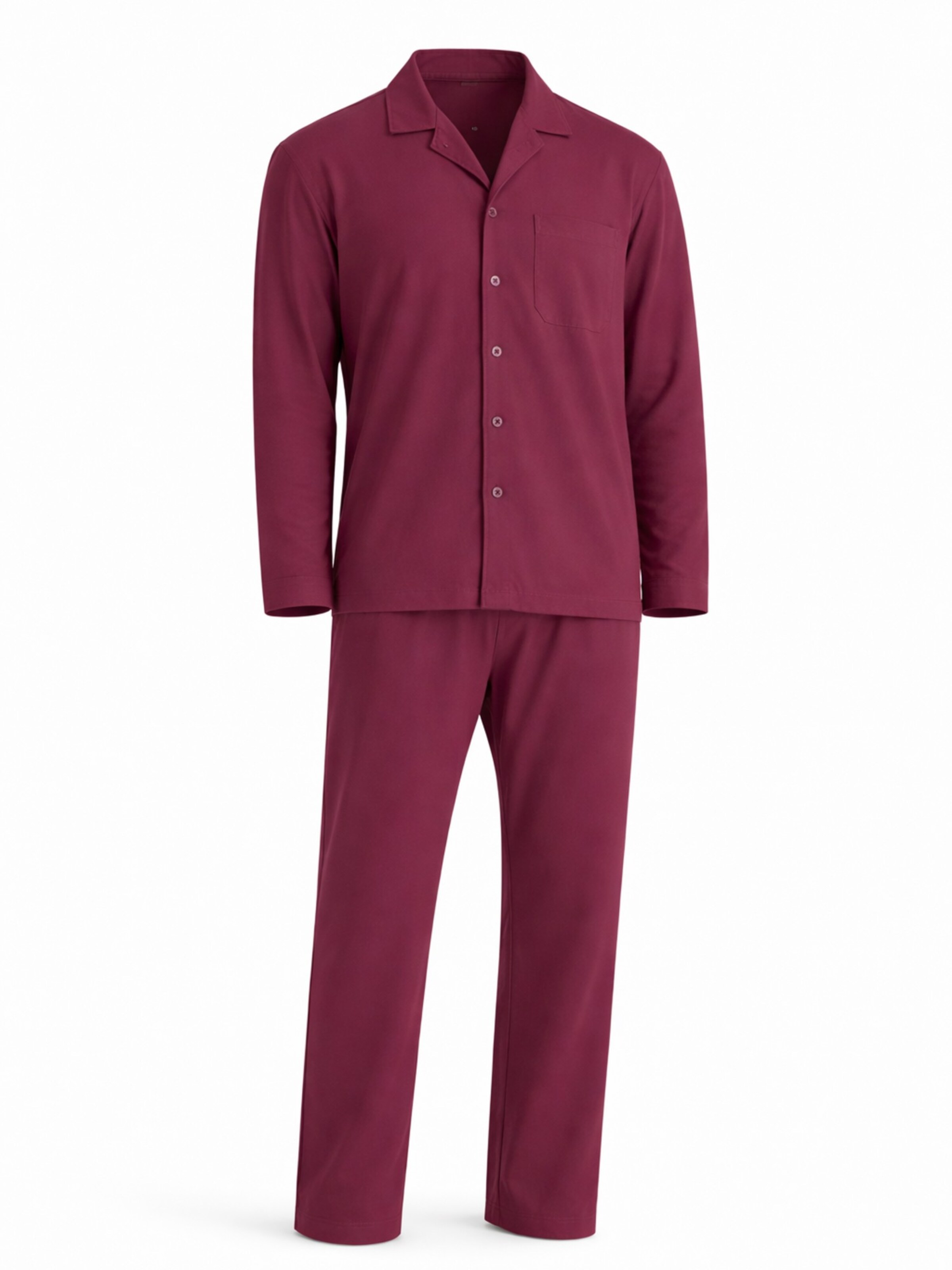PANTONECLO Pyjama lang 'Pantoneclo Men’s Nightwear Set'‌‌‌‌‌‌ in Rot: Vorderseite