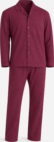PANTONECLO Pyjama lang 'Pantoneclo Men’s Nightwear Set' in Rot: Vorderseite