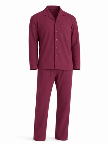 PANTONECLO Pyjama lang 'Pantoneclo Men’s Nightwear Set'‌ in Rot: Vorderseite
