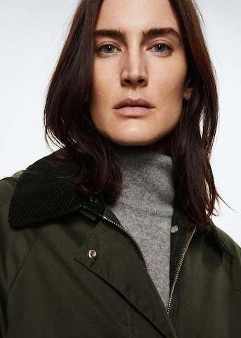 mango manteau vert foncé