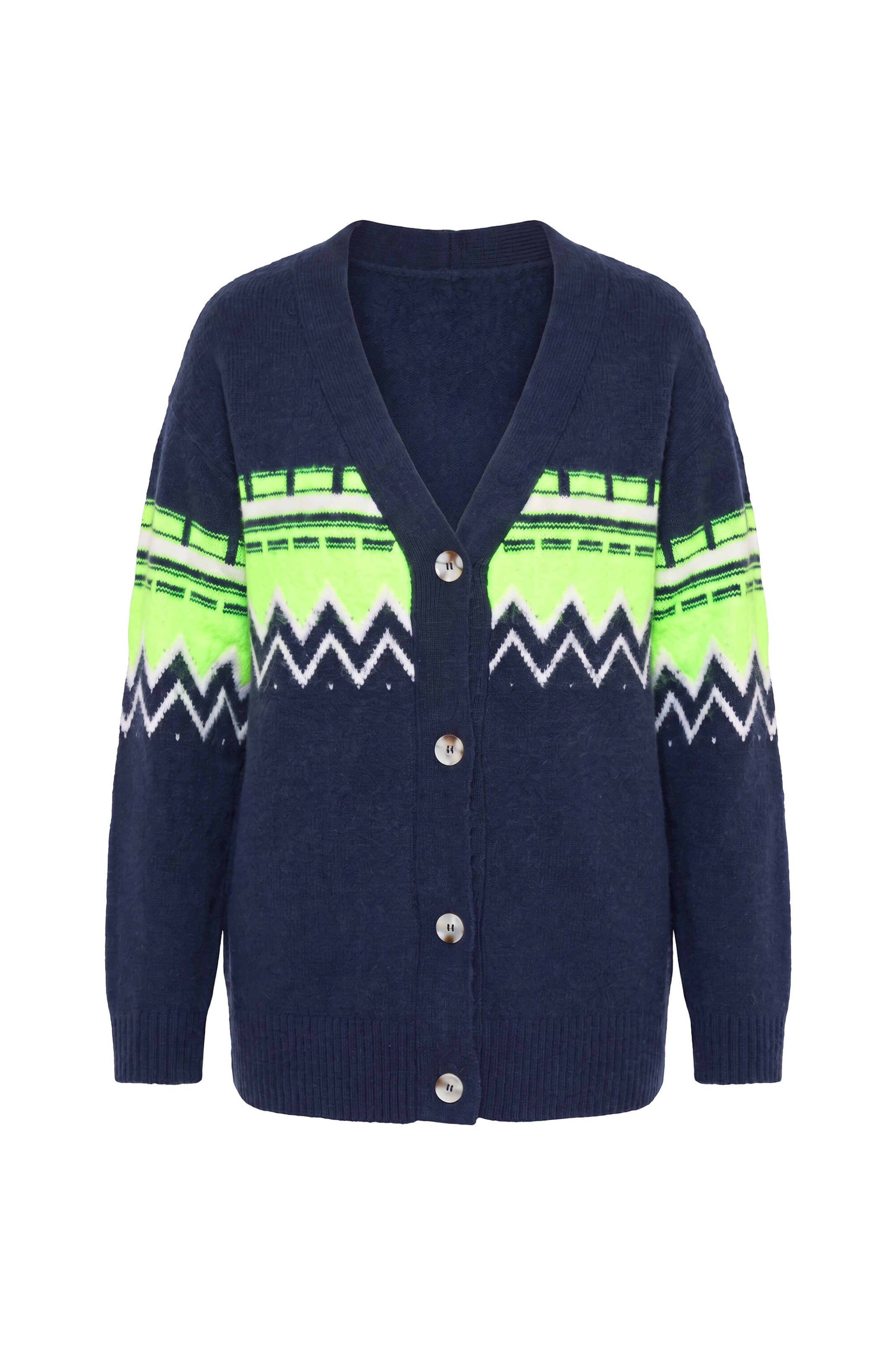 Ulla Popken Strickjacke in Blau: Vorderseite