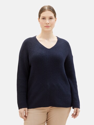 Tom Tailor Women + Sweater in Blue: front