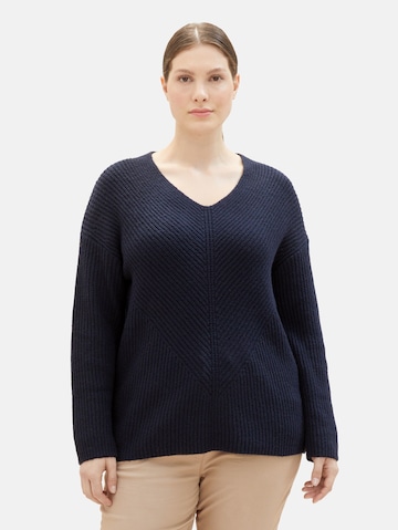 Tom Tailor Women + Trui in Blauw: voorkant