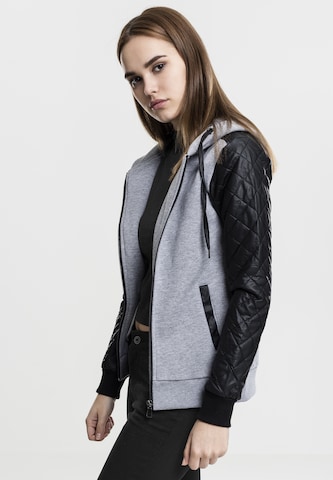 Urban Classics - Sudadera con cremallera 'Diamond' en gris: frente