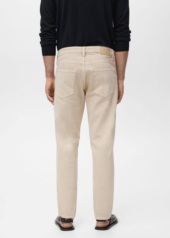 MANGO MAN Tapered Jeans 'Ben' in Beige
