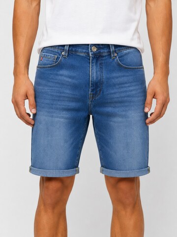 Boxeur des Rues - regular Vaquero 'Herren Jeansshorts Boxeur des Rues San Francisco, Slim Fit, Klassisches Blau, Tricolore-Etikett' en azul