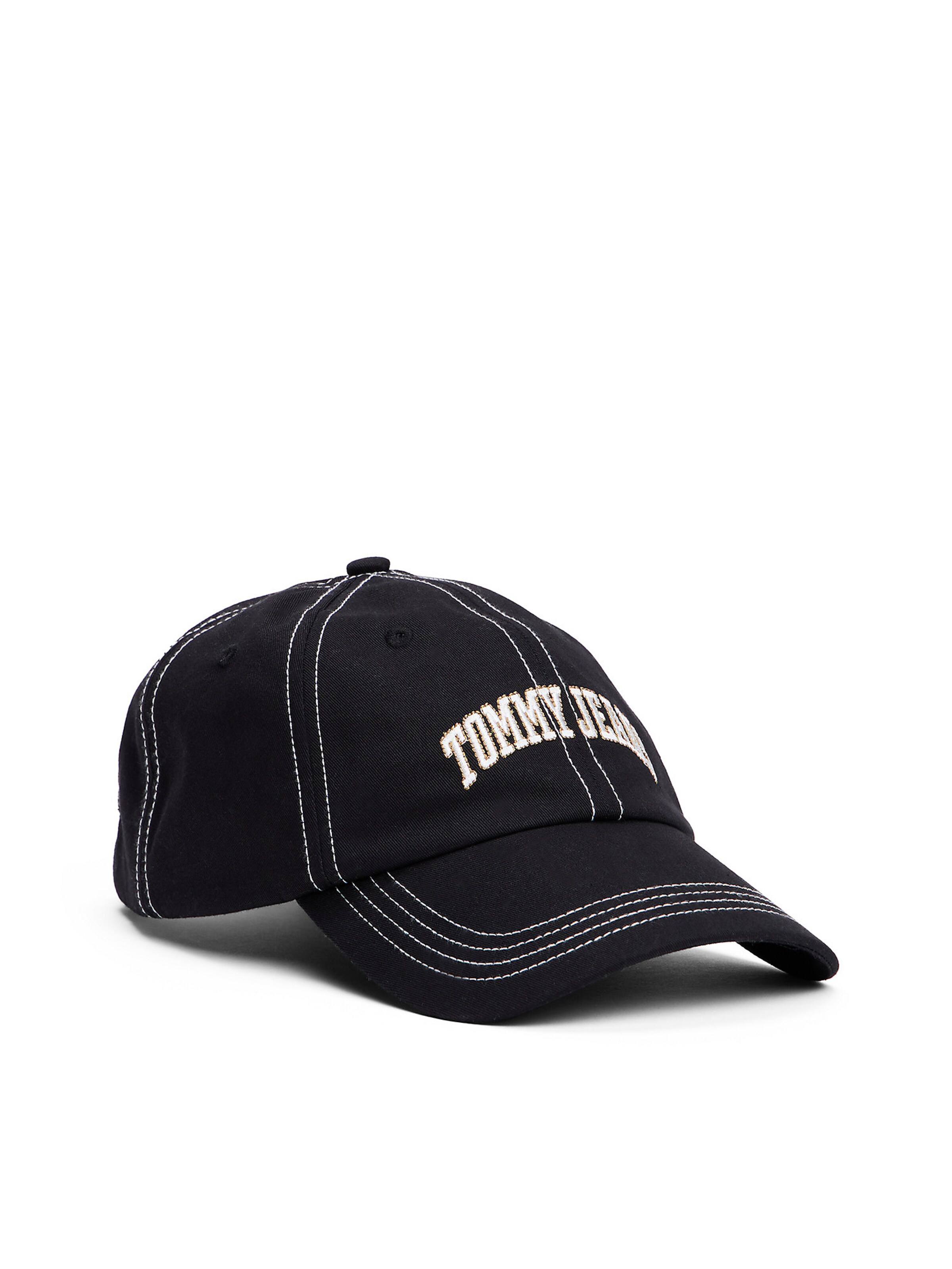 Tommy Jeans Cap 'Varsity Contrast Stitch' in Black / White, Item view