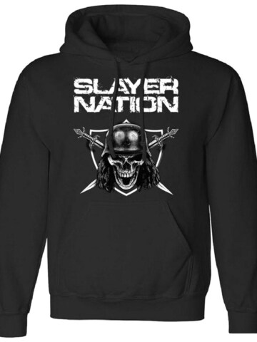 Slayer Sweatshirt 'Slayer Nation Kapuzenpullover' in Black: front