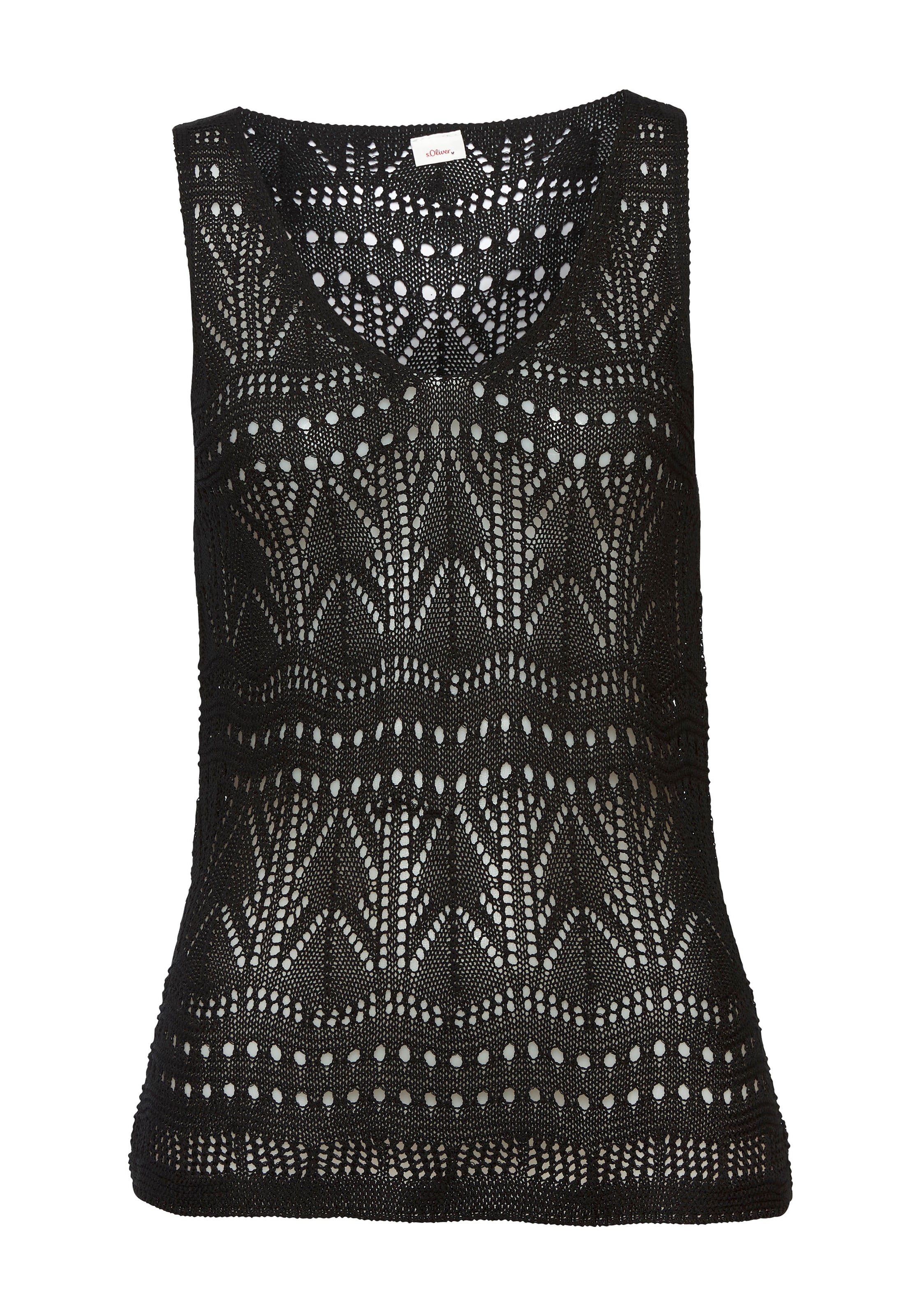 Top brodat de la s.Oliver pe negru: față